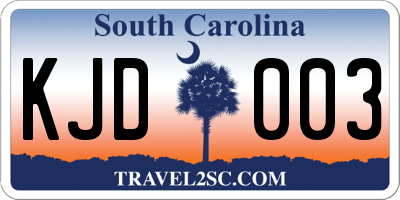 SC license plate KJD003