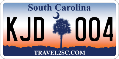 SC license plate KJD004