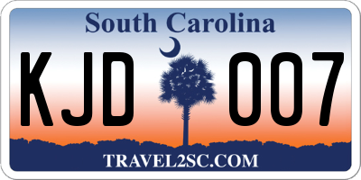 SC license plate KJD007