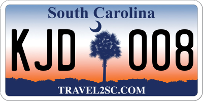 SC license plate KJD008