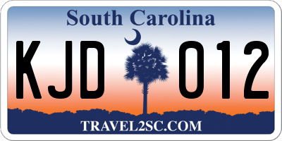 SC license plate KJD012