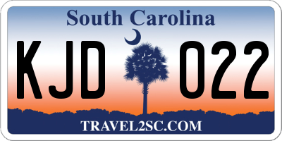 SC license plate KJD022