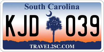 SC license plate KJD039