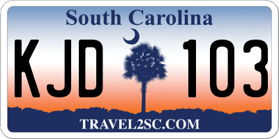 SC license plate KJD103