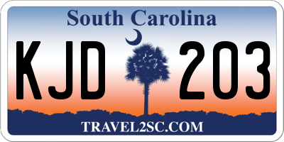 SC license plate KJD203