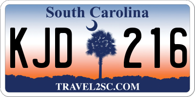 SC license plate KJD216