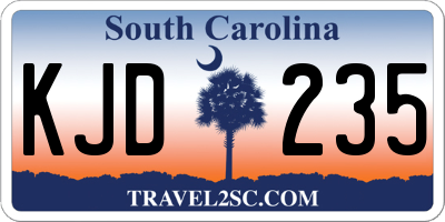 SC license plate KJD235