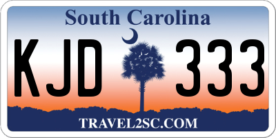 SC license plate KJD333