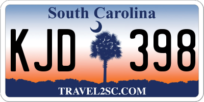 SC license plate KJD398