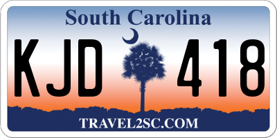 SC license plate KJD418