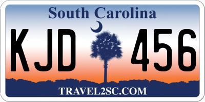 SC license plate KJD456
