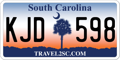 SC license plate KJD598