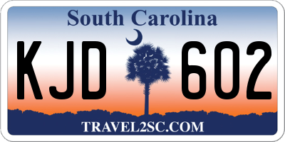 SC license plate KJD602