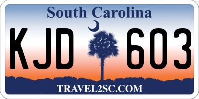SC license plate KJD603