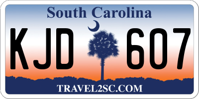 SC license plate KJD607
