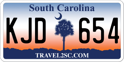 SC license plate KJD654