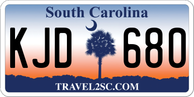 SC license plate KJD680
