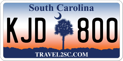 SC license plate KJD800