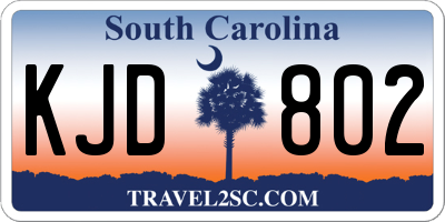 SC license plate KJD802