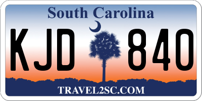 SC license plate KJD840
