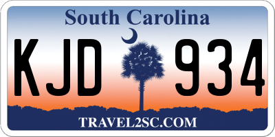 SC license plate KJD934