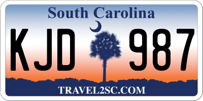 SC license plate KJD987
