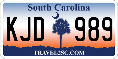 SC license plate KJD989