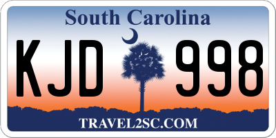 SC license plate KJD998
