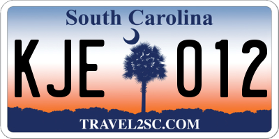 SC license plate KJE012