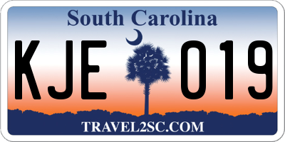 SC license plate KJE019