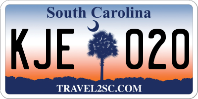 SC license plate KJE020