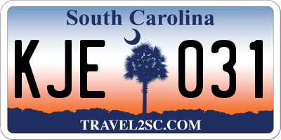 SC license plate KJE031