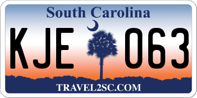SC license plate KJE063