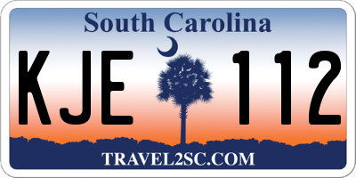 SC license plate KJE112