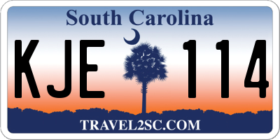 SC license plate KJE114