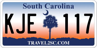 SC license plate KJE117