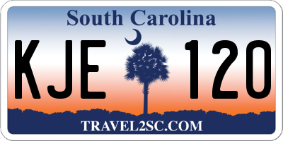 SC license plate KJE120