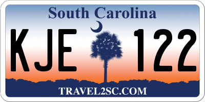SC license plate KJE122