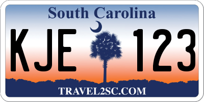 SC license plate KJE123