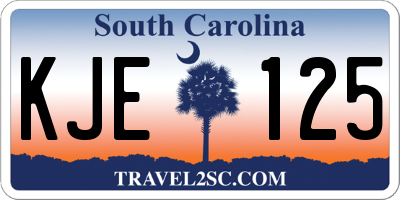 SC license plate KJE125