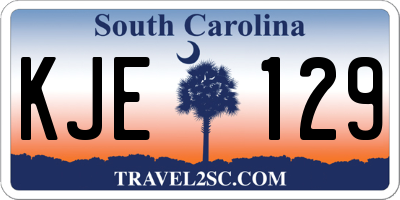 SC license plate KJE129