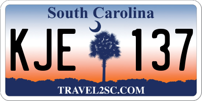 SC license plate KJE137