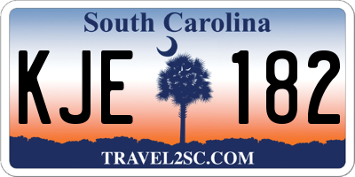 SC license plate KJE182