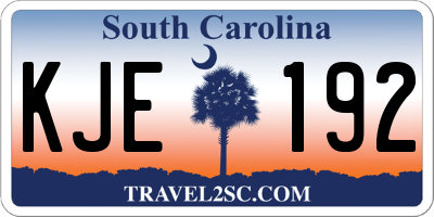 SC license plate KJE192