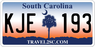 SC license plate KJE193