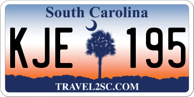 SC license plate KJE195