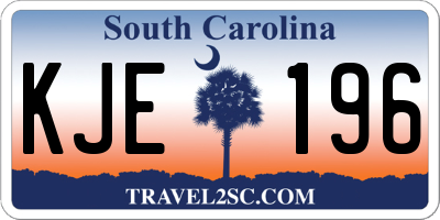 SC license plate KJE196