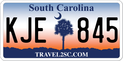 SC license plate KJE845