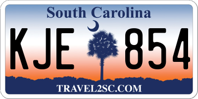 SC license plate KJE854