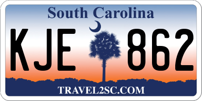 SC license plate KJE862